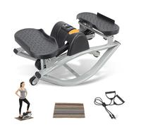 Rock Stepper Lateral Fitness Stepper, mini paso de ejercicio para el hogar, seguimiento del tiempo, repite calorías con pantalla digital, entrenamiento
