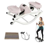 Rock Stepper Machine Máquina paso a paso en forma de U de lado a lado, equipo de fitness portátil equipado con bandas de resistencia y alfombrillas antideslizantes, adecuado para entrenamientos de