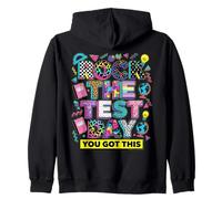 Rock The Test Day Retro 80s 90s Profesor Estudiante Sudadera con Capucha
