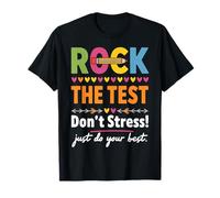 Rock The Test Dont Stress Cita de Escuela Motivacional Camiseta