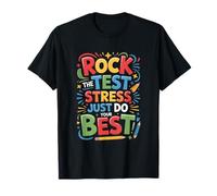 Rock The Test Dont Stress Divertido Dicho Motivacional Camiseta
