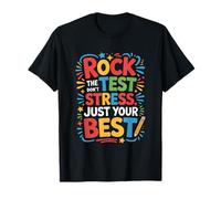 Rock The Test Dont Stress Divertido Dicho Motivacional Camiseta