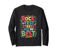 Rock The Test Dont Stress Divertido Dicho Motivacional Manga Larga