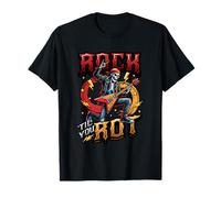 Rock Til You Rot Rock Música Guitarra Esqueleto Rocker Camiseta