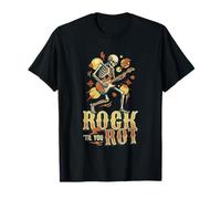 Rock Til You Rot Rock Música Guitarra Esqueleto Rocker Camiseta