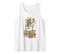 Rock Til You Rot Rock Música Guitarra Esqueleto Rocker Camiseta sin Mangas