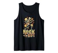 Rock Til You Rot Rock Música Guitarra Esqueleto Rocker Camiseta sin Mangas