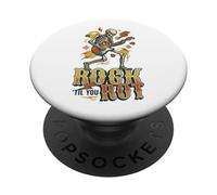 Rock Til You Rot Rock Música Guitarra Esqueleto Rocker PopSockets PopGrip Adhesivo