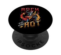 Rock Til You Rot Rock Música Guitarra Esqueleto Rocker PopSockets PopGrip Adhesivo