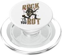 Rock Til You Rot Rock Música Guitarra Esqueleto Rocker PopSockets PopGrip para MagSafe