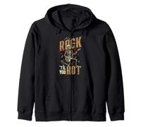 Rock Til You Rot Rock Música Guitarra Esqueleto Rocker Sudadera con Capucha