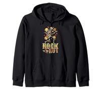 Rock Til You Rot Rock Música Guitarra Esqueleto Rocker Sudadera con Capucha