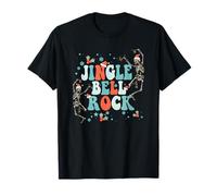 Rock Vibe Esqueleto Mano Jingle Bell Rockin Signo Navidad Camiseta