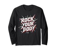 Rock Your Body Funny Party Dance Music Gym Design Manga Larga
