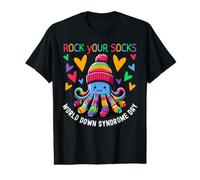 Rock Your Socks Down Syndrome Awareness Day Octopus WDSD Camiseta gráfica económica