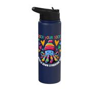 Rock Your Socks Down Syndrome Awareness Day Octopus WDSD Stainless Steel Insulated Water Bottle