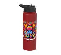 Rock Your Socks Down Syndrome Awareness Day Octopus WDSD Stainless Steel Insulated Water Bottle