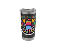 Rock Your Socks Down Syndrome Awareness Day Octopus WDSD Vaso térmico de acero inoxidable de doble pared