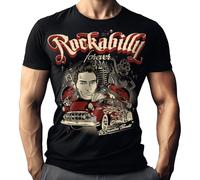 Rockabilly Forever - Camiseta de manga corta, diseño original de David Vicente Negro XXXXL