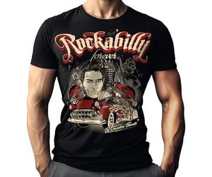 Rockabilly Forever - Camiseta de manga corta, diseño original de David Vicente Negro XXXXL