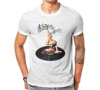 Rockabilly Goddess Unique Tshirt Pin Up Girl Model Pop Art Casual T Shirt Newest Stuff for Adult T-Shirt White, blanco, XL