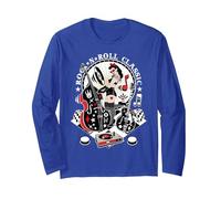 Rockabilly Hombre Ropa Mujer Rockera 50s Pinup Rock and Roll Manga Larga, Unisex para Adultos, Azul Real, M