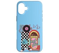 Rockabilly Lets Go To The Hop 1950's Classic Jukebox Azul Carcasa para iPhone 16 Plus