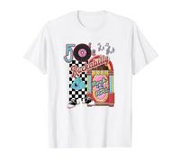 Rockabilly Lets Go To The Hop - Jukebox clásico Retro de los años 50 Camiseta gráfica económica, Hombre, Blanco, L