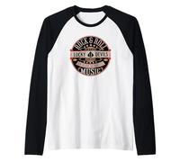 Rockabilly Music Lucky Devil Retro Vintage 1950's Rock Roll Camiseta Manga Raglan