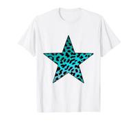 Rockabilly Punk RockNroll Cheetah Leopardo Azul Azulado Camiseta gráfica económica, Hombre, Blanco, M