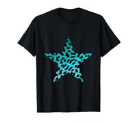 Rockabilly Punk RockNroll Cheetah Leopardo Azul Azulado Camiseta gráfica económica, Hombre, Negro, S