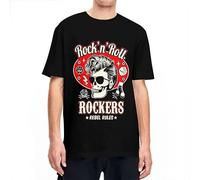 Rockabilly Rock and Roll Skull Red and Black Dice Rockers T Shirt Black XL