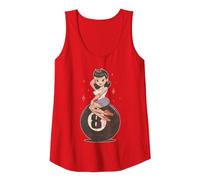 Rockabilly Rockabella Rockera Mujer Rock & Roll Camiseta sin Mangas, Mujer, Rojo, L