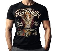 Rockabilly Rock'n Roll - Camiseta para hombre - Let The Good Times Roll, Negro , M