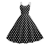 Rockabilly - Vestido de fiesta para mujer, diseño de lunares, vestido de graduación, vestido de fiesta de los años 50 y 60, vestido de novia, vestido de fiesta, vestido de cóctel, Negro , 6 1/2 HS