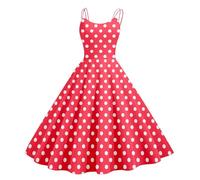 Rockabilly - Vestido de fiesta para mujer, estilo años 50 y 60, vestido de cóctel, vestido de noche, vintage, vestido de graduación, vestido de boda, vestido de novia, vestido de enagua, rojo, 6 1/2