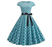 Rockabilly Vestidos para mujer, línea A, vestido de fiesta, manga corta, vestido de cóctel, vestido de cóctel para mujer, vestido de noche, vestido de noche de los años 50, vestido de verano, estilo