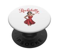 Rockabilly Vintage Tatuaje Pin-Up Lady PopSockets PopGrip Adhesivo