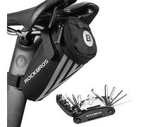ROCKBROS Bolsa Bicicleta Sillín + 16 en 1 Multiherramienta Bicicleta Mini Bolsa de Asiento con Herramientas de Reparación Multifuncional para Bicicleta MTB Carretera,Negro,C28-1+GJ1601/RBS