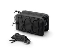 ROCKBROS Bolsa Cuadro de Bicicleta, Bolsa Tubo Superior Elegante con Cordón Lateral Elástico, Cierre Rápido Montaje para Bicicleta de Carretera MTB Gravel, Negro