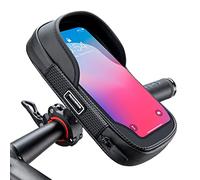 ROCKBROS Bolsa Manillar Bicicleta Montaña, Soporte Móvil Bicicleta 360º Rotación para Scooter Patinete, Porta Móvil Pantalla Táctil para Teléfono de hasta 7 Pulgadas