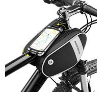 ROCKBROS Bolsa Manillar de Bicicleta, Bolsa Doble con Soporte Móvil Bicicleta con Pantalla Táctil para Teléfono de Menos de 6,7”