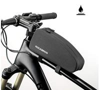 ROCKBROS Bolsa Manillar de Bicicleta MTB, Bolsa de Cuadro Tubo Superior Impermeable Grande para Bicicleta Montaña Carretera, Negro