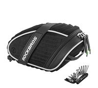 ROCKBROS Bolsa Sillín de Bicicleta Alforja bajo Asiento para MTB Bicicleta Carretera Bolsa Porta Herramientas, Negro/Rojo