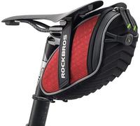 ROCKBROS Bolsa Sillín de Bicicleta Alforja bajo Asiento para MTB Bicicleta Carretera Bolsa Porta Herramientas, Negro/Rojo