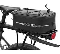 ROCKBROS Bolsa Trasera para Bicicleta con Funda Impermeable, Bolsa para Portaequipajes 4/9 litros Multifuncional para Ciclismo Viaje MTB, Negro