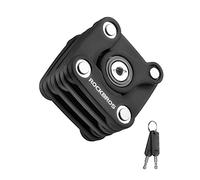 ROCKBROS Candado Plegable con Llaves de Bicicleta Antirrobo, Cerradura Portátil Seguridad con Soporte de Montaje para MTB Bicicleta de Carretera, Negro