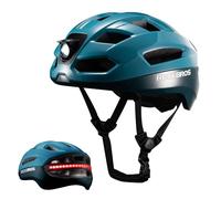 ROCKBROS Casco Bicicleta con Luces LED Delanteras y Traseras, Señales de Giro Inteligentes, Casco MTB para Ciclismo Carretera y Montaña, Ligero con Ventilación Ajustable 58-60cm, Azul