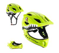 ROCKBROS Casco Integral Niños Mentonera Desmontable, Casco Ajustable Protección Cabeza para MTB BMX Ciclismo
