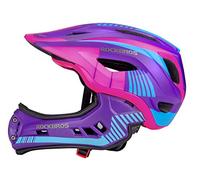 ROCKBROS Casco Integral Niños Mentonera Desmontable, Casco Ajustable Protección Cabeza para MTB BMX Ciclismo
